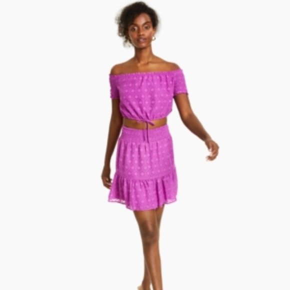 NWT Bar III Clip-Dot Crop Top Women's Size Small - Picture 1 of 8